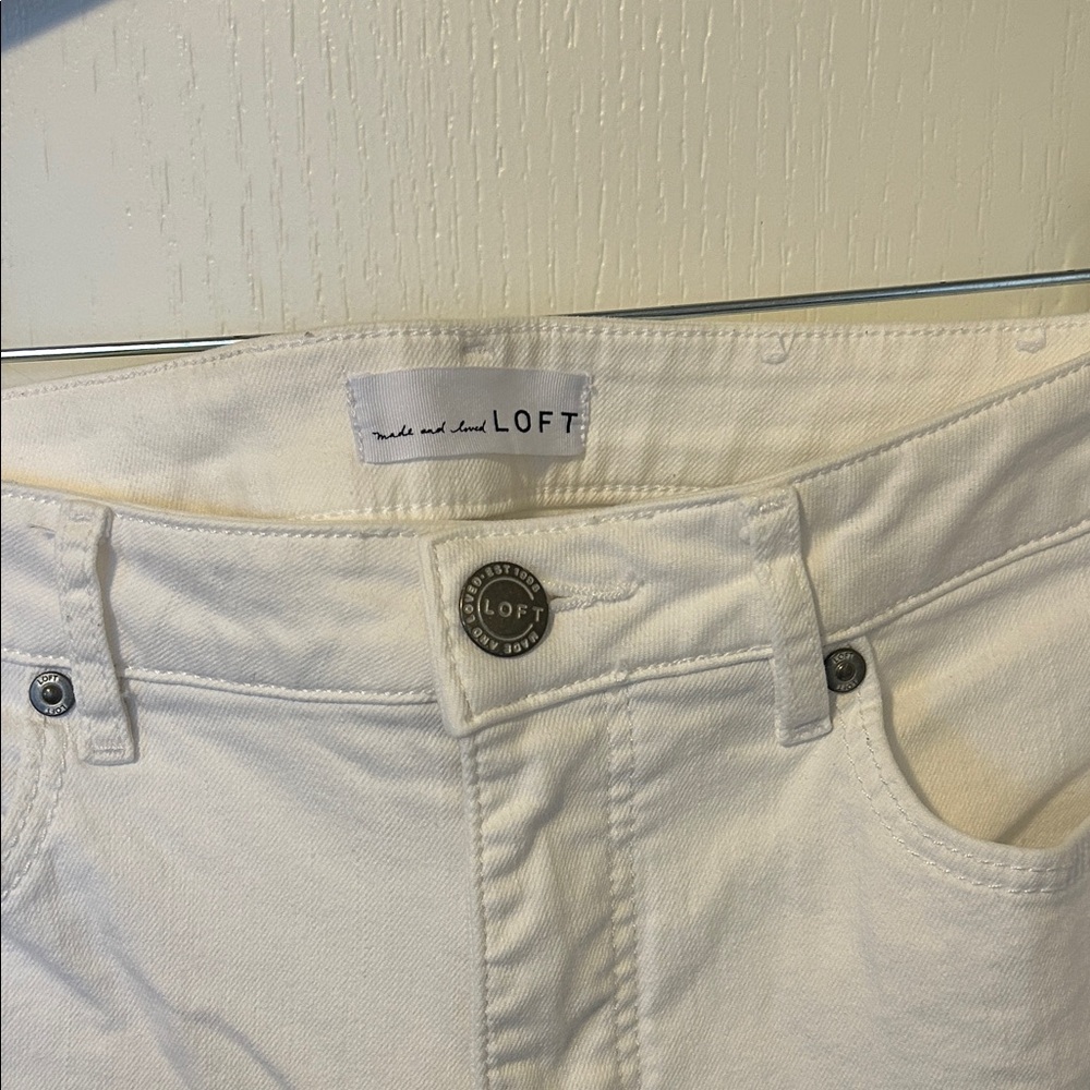 LOFT Women's White Kick Crop Jeans - Picture 2 of 4